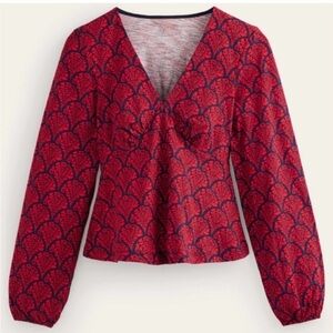 Boden Red Patterned Women's Top